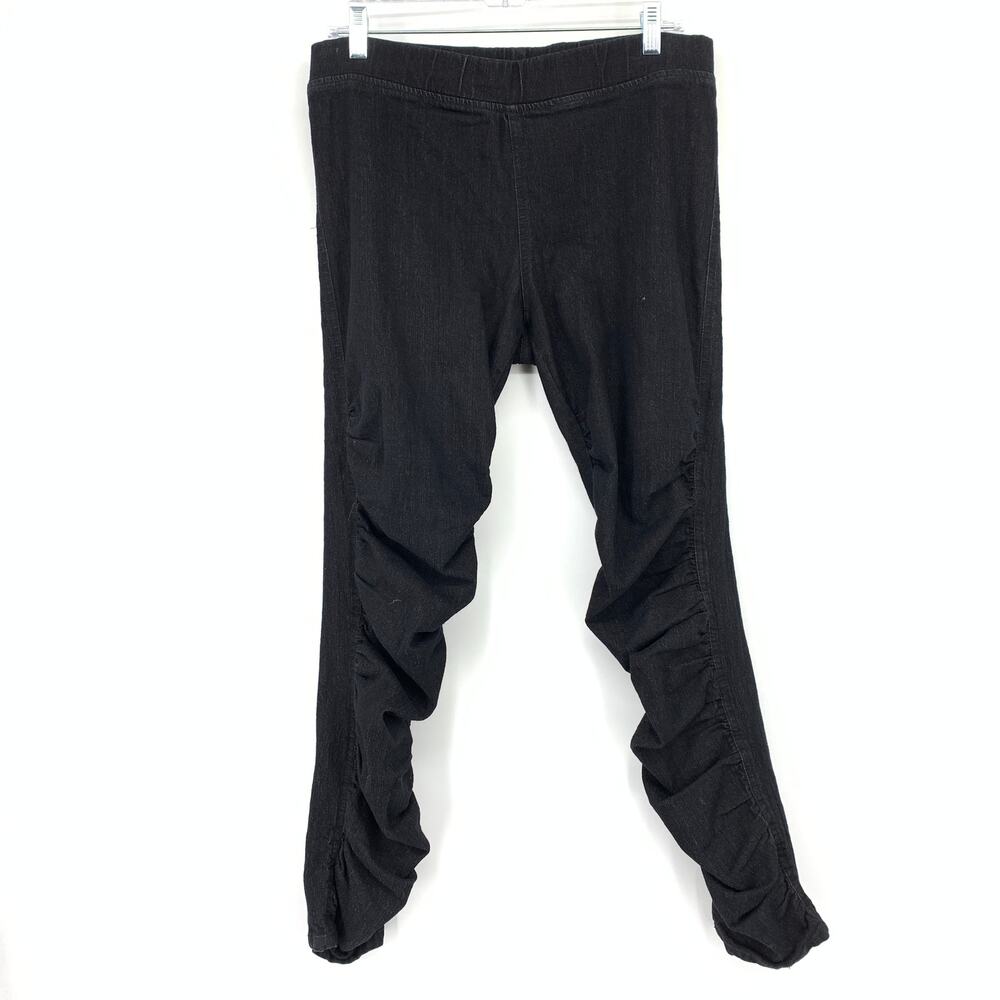 Prairie Underground Ruched Side Pants Womens Size Medium Black Pull On
